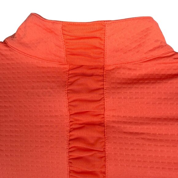 Bette & Court Swing Top Womens M Coral Long Sleeve 1/4 Zip Mesh Panels Textured - Picture 6 of 14